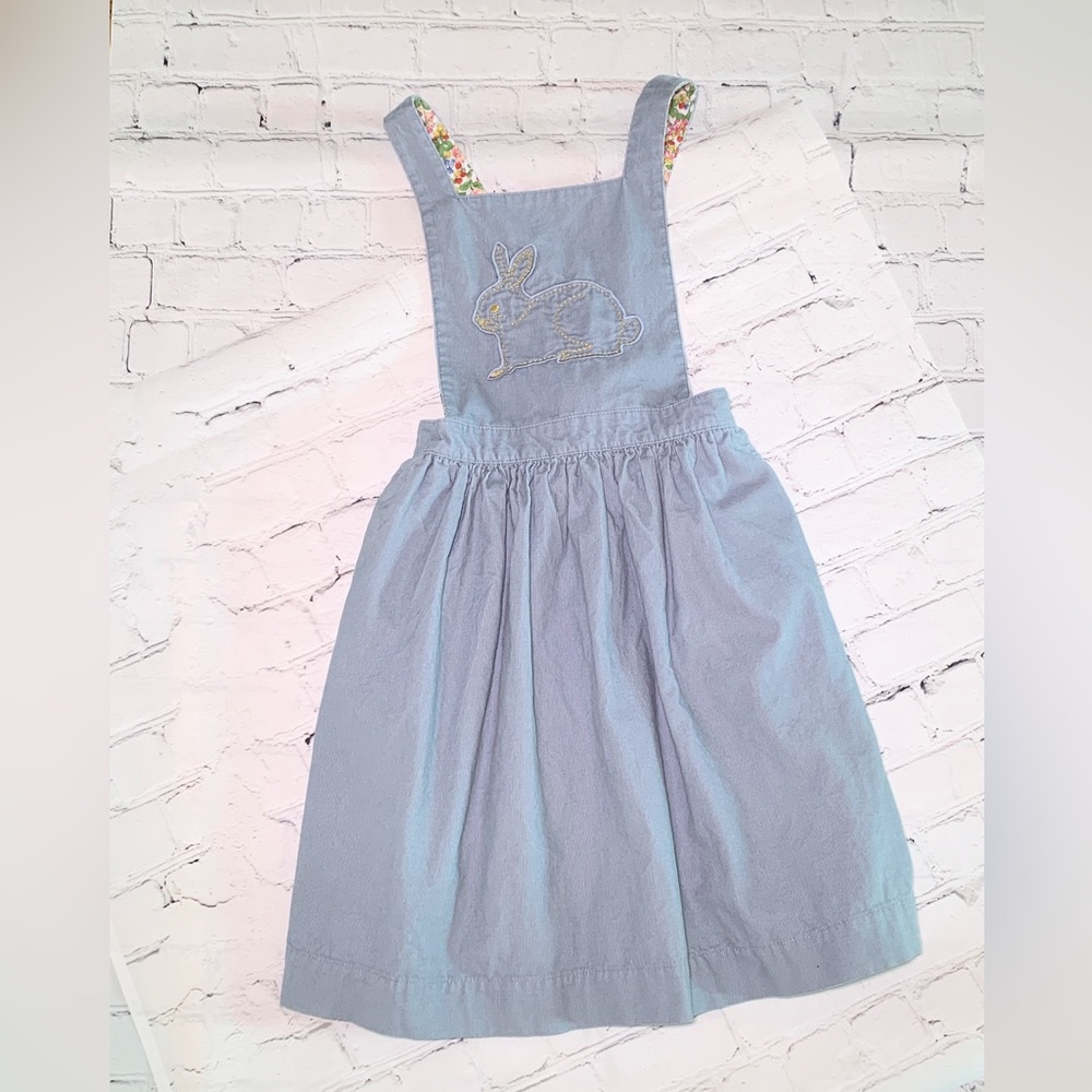Mini Boden Bunny Corduroy Pinafore dress 9/10T